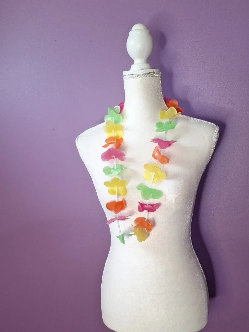 Tropical Lei's Set Of 25 Pink, Orange, Yellow & Green